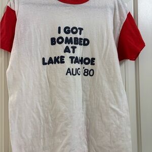 Lake Tahoe Aug '80 White & Red Ringer Tee